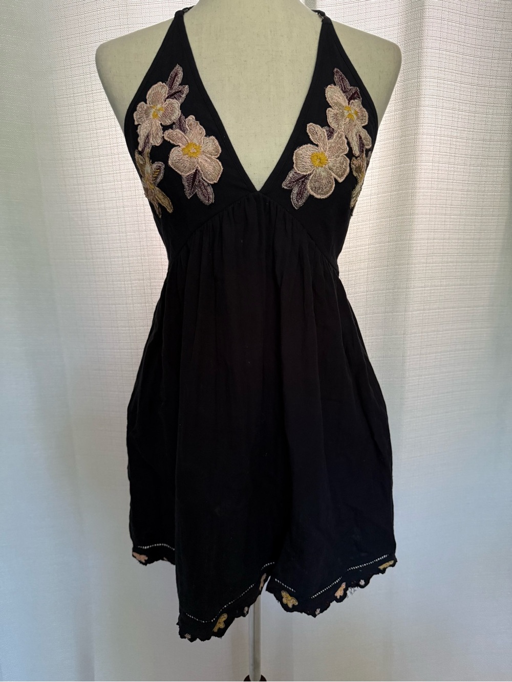 Like new Free People Love and Flowers Halter Tank Mini Dress - S
